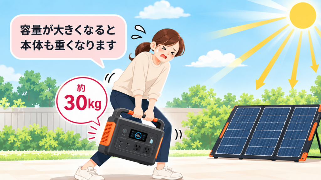 重たいポータブル電源
