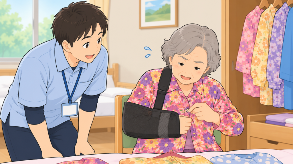 自分でボタンをかける