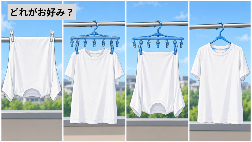 Tシャツの干し方